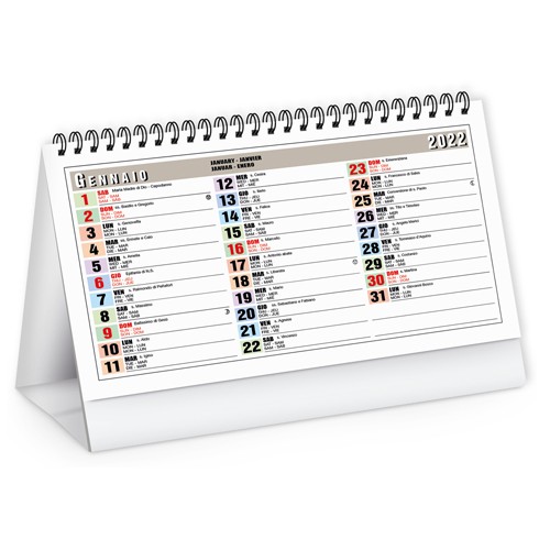 Calendario da tavolo mensile Colors personalizzabile